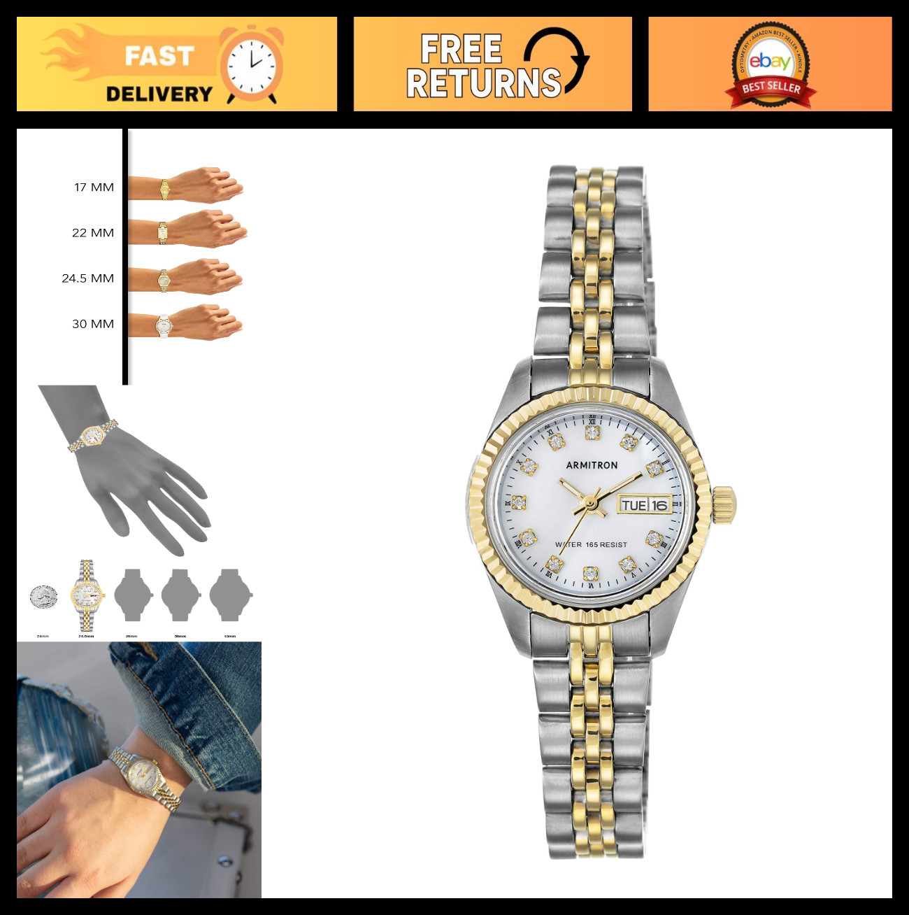 Elegant Women’s Crystal Accented Bracelet Watch – Stylish Fashion Timepiece