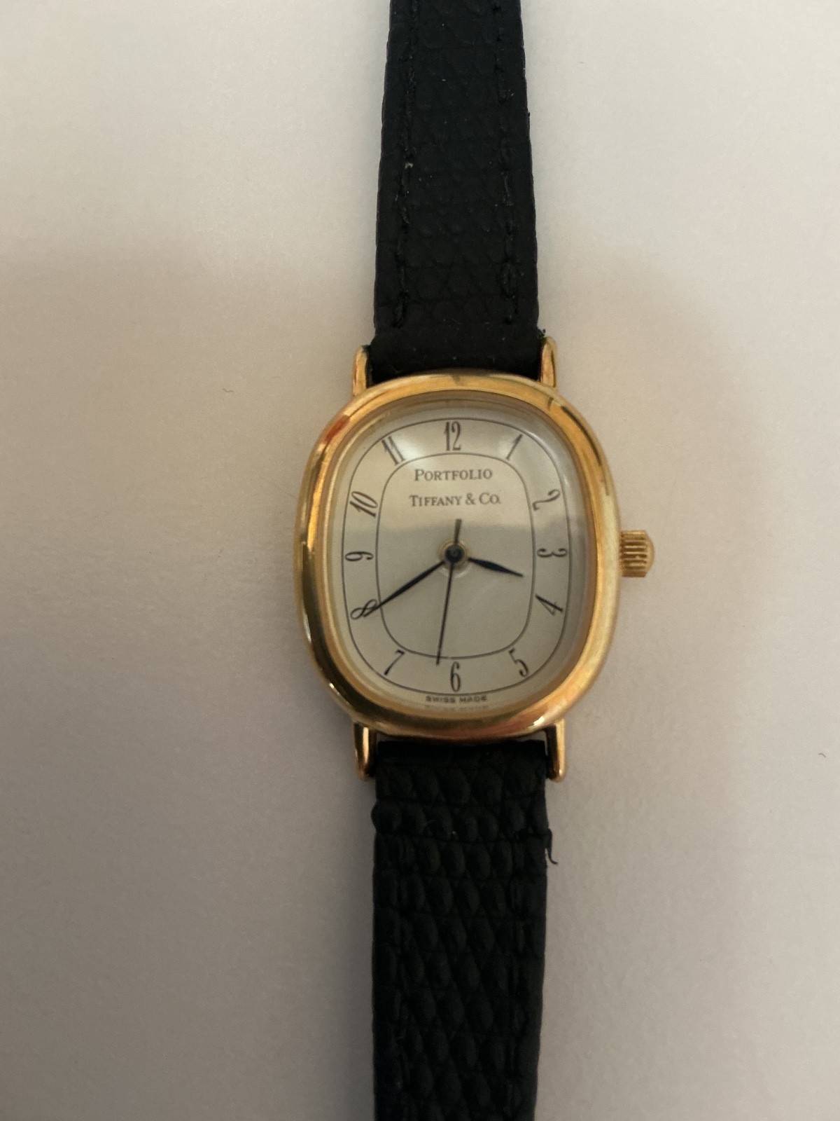 Tiffany & Co Swiss Made Portfolio Womens Watch with Bechtel Logo on back
