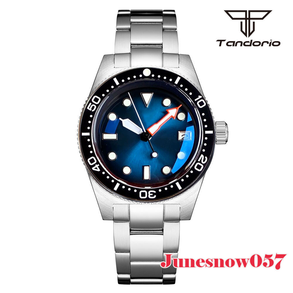 Black Chapter Ring Red Sunburst Dial AR Sapphire 41MM Diver NH35A Auto Men Watch
