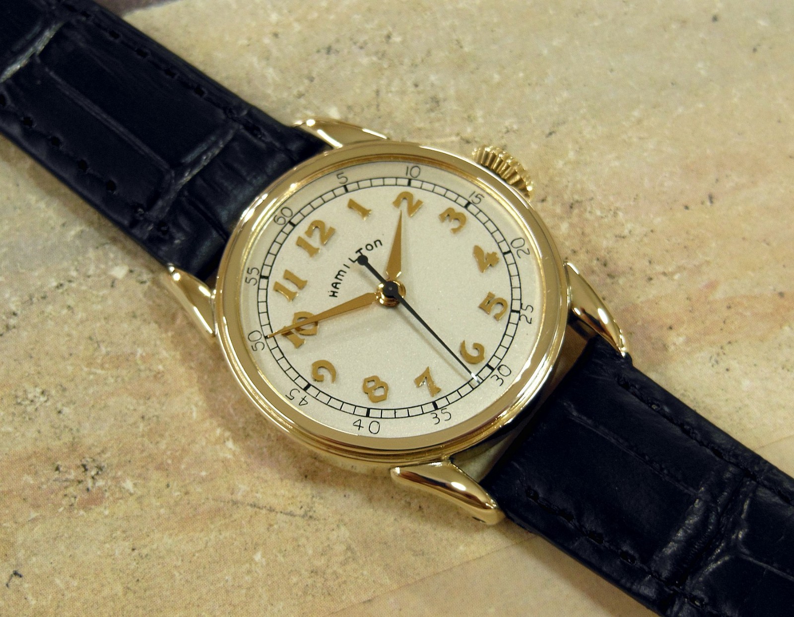 1946 Vintage HAMILTON SECOMETER, Stunning SILVER Dial, Serviced, 1 Year warranty