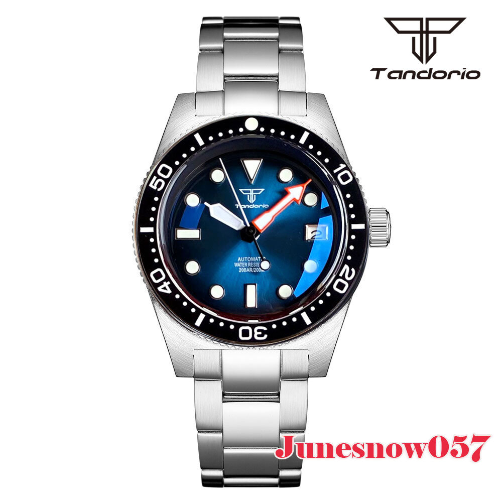 Black Chapter Ring Red Sunburst Dial AR Sapphire 41MM Diver NH35A Auto Men Watch