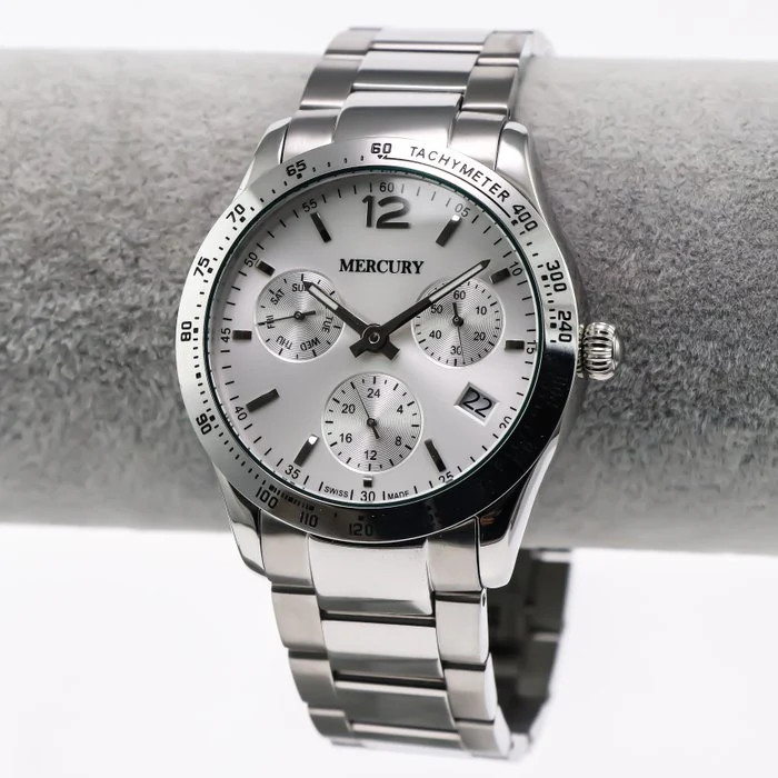 MERCURY – Swiss Made Watch – MEC470-SS-1 Quartz 43 mm MEC470 50m (5 ATM, 169