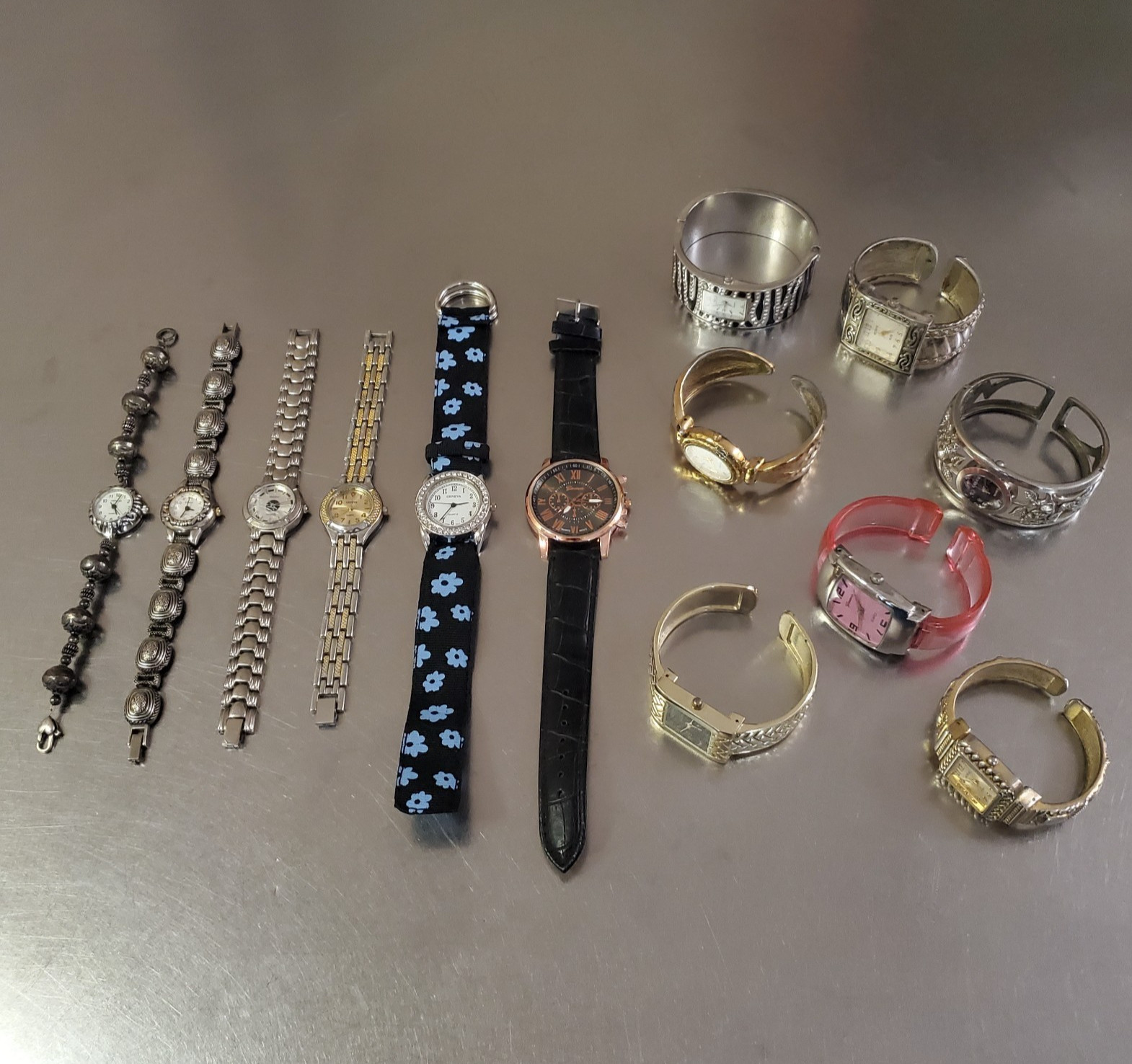 Watch Lot Of 13: Geneva, Regent, Boca Classics, etc – Various Styles and Designs