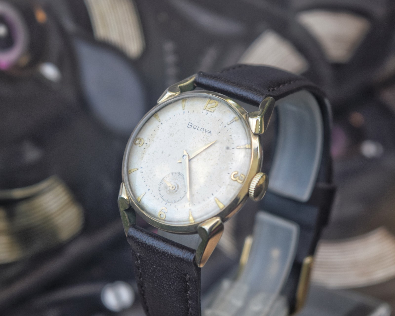 Vintage Bulova Watch 1950s Hand Winding Women Wristwatch, Small Seconds Subdial
