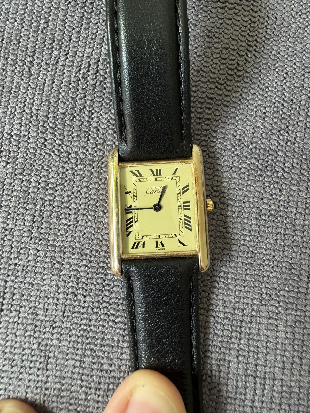 Cartier Must de Cartier tank great condition amazing lemon dial quartz