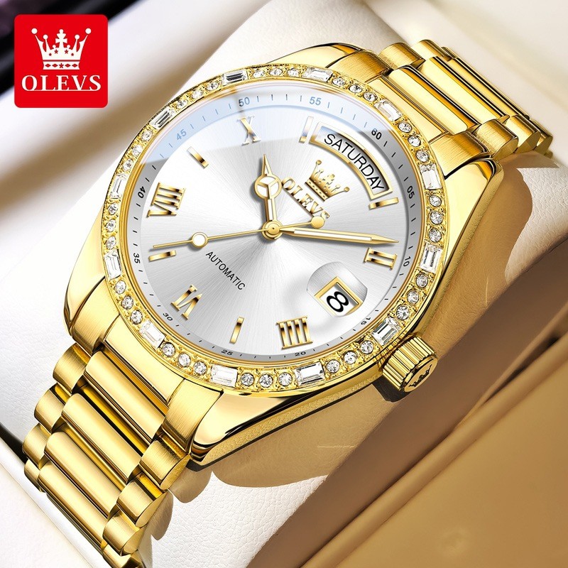 OLEVS Waterproof Classic Automatic Mechanical Luminous Calendar Watch for Men