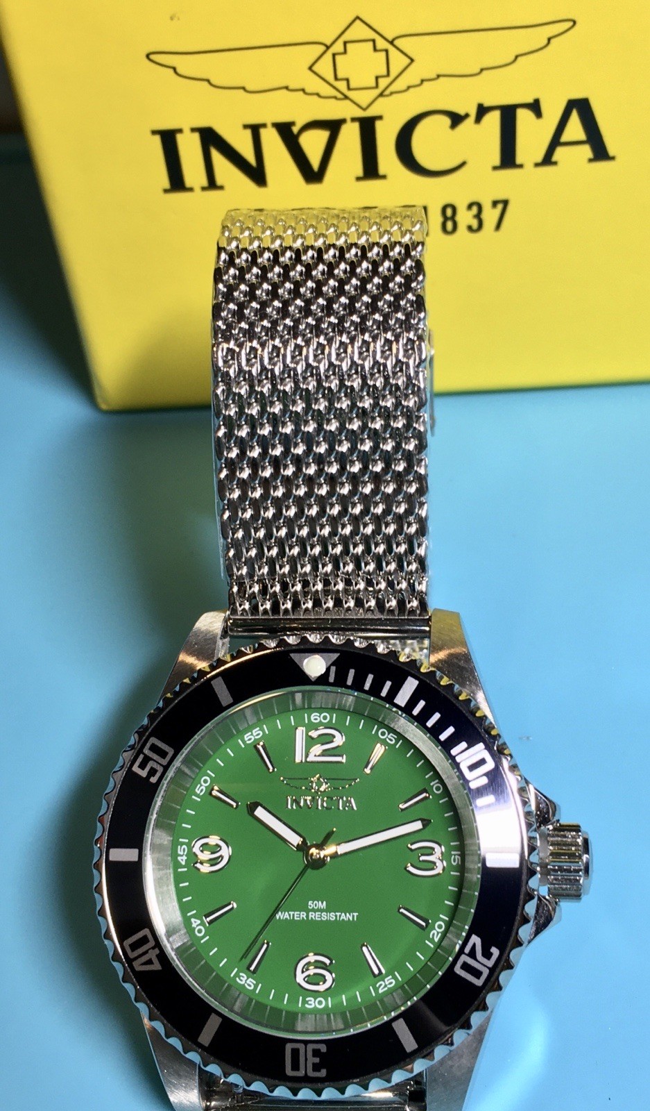 INVICTA PRO DIVER GREEN FATHOMS STYLE NO DATE ALPHA NUMERIC 40MM QUARTZ CUSTOM