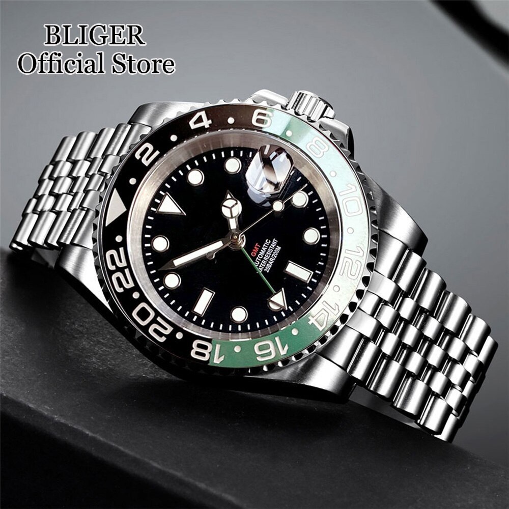 40mm NH34A 200M Waterproof Sapphire Glass NH34 GMT Automatic Diver Watch Purple