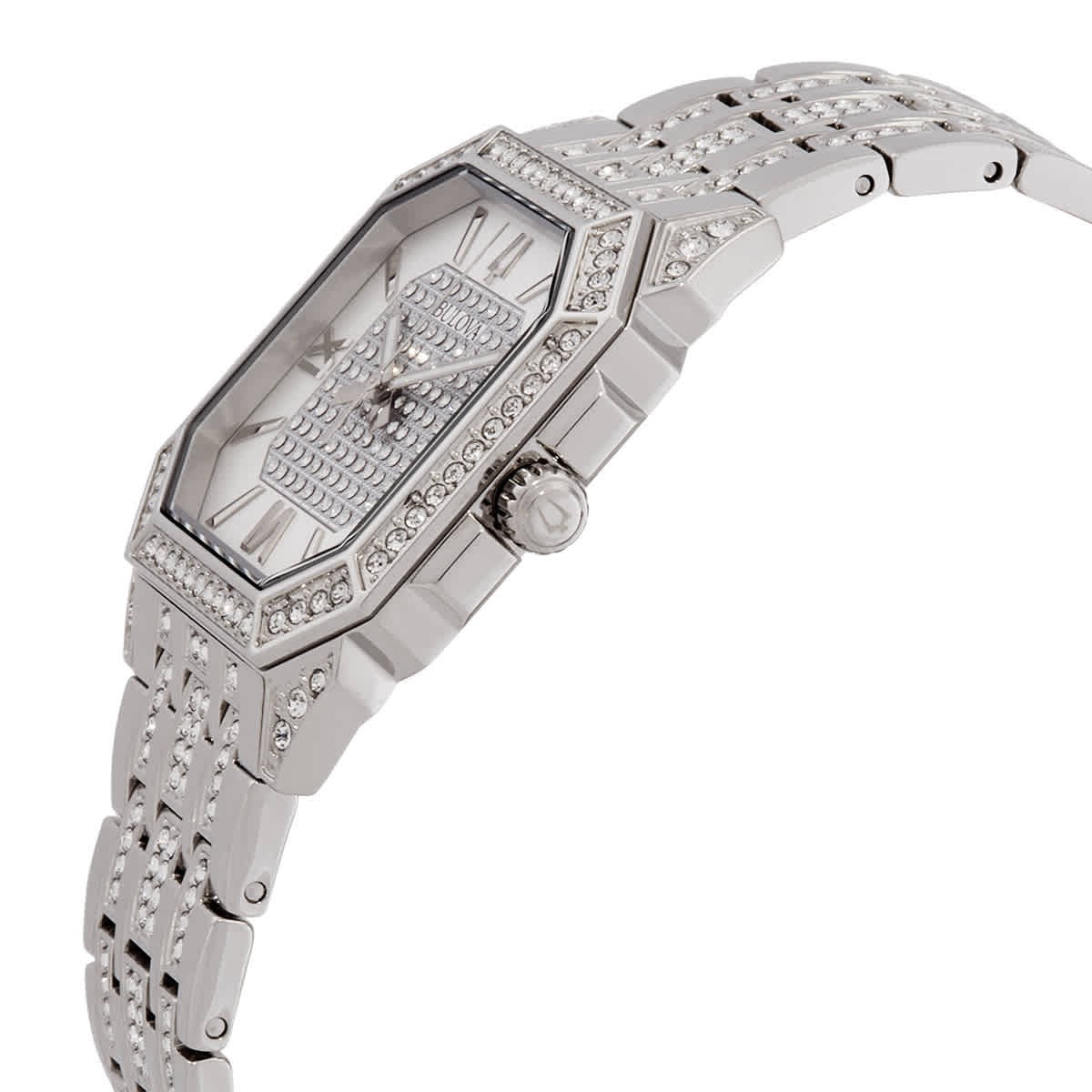 Bulova Octava Quartz Crystal Silver Dial Men’s Watch 96A285
