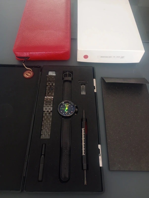 ALAIN SILBERSTEIN KRONO 2 BLACK LIMITED EDITION FULL SET REF. 7751 DOCUMENT/BOX