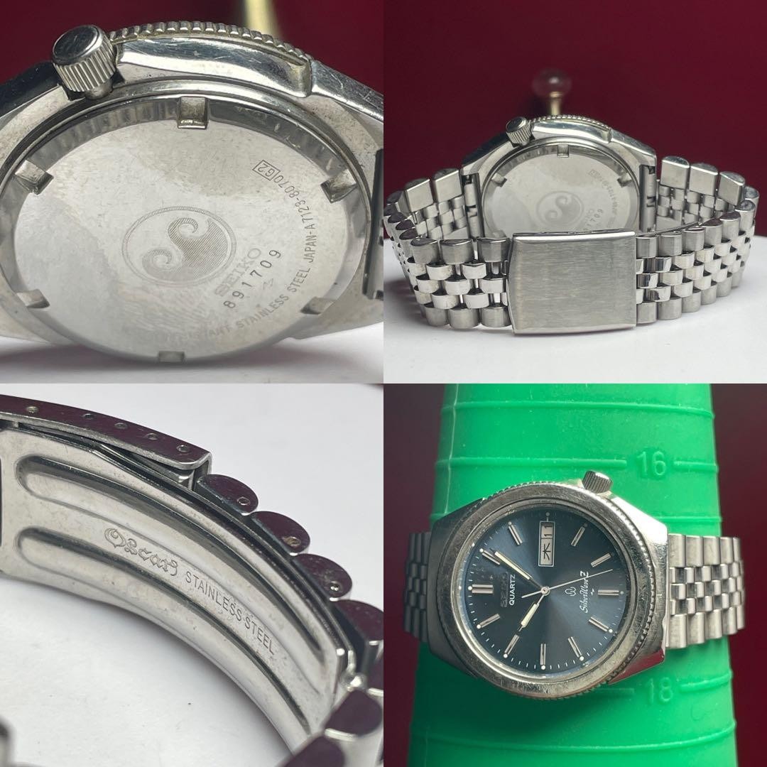 SEIKO Silver Wave Z Diver Style Quartz Watch Blue Dial 1970’s Jubilee Used Japan