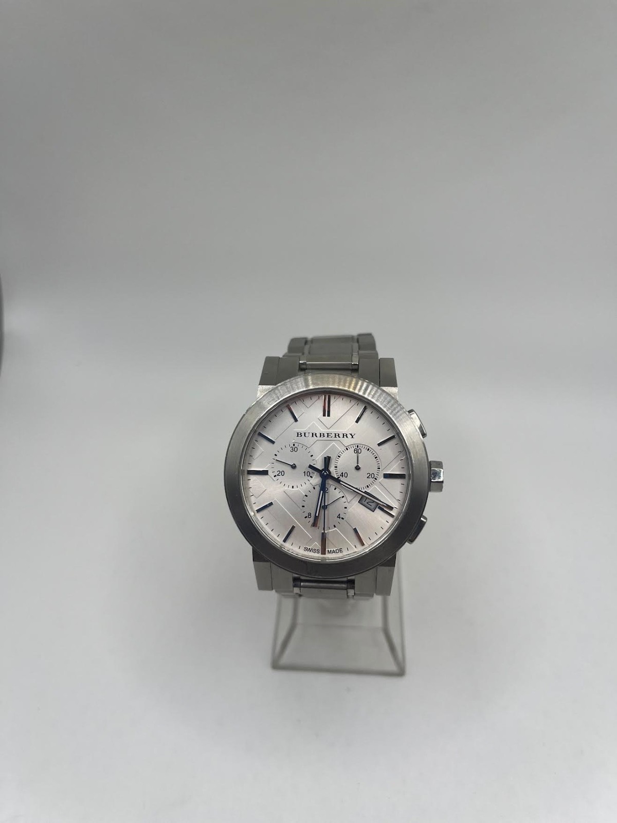 BURBERRY BU9350 The City Silver Dial Chronograph Stainless Steel Men’s Watch