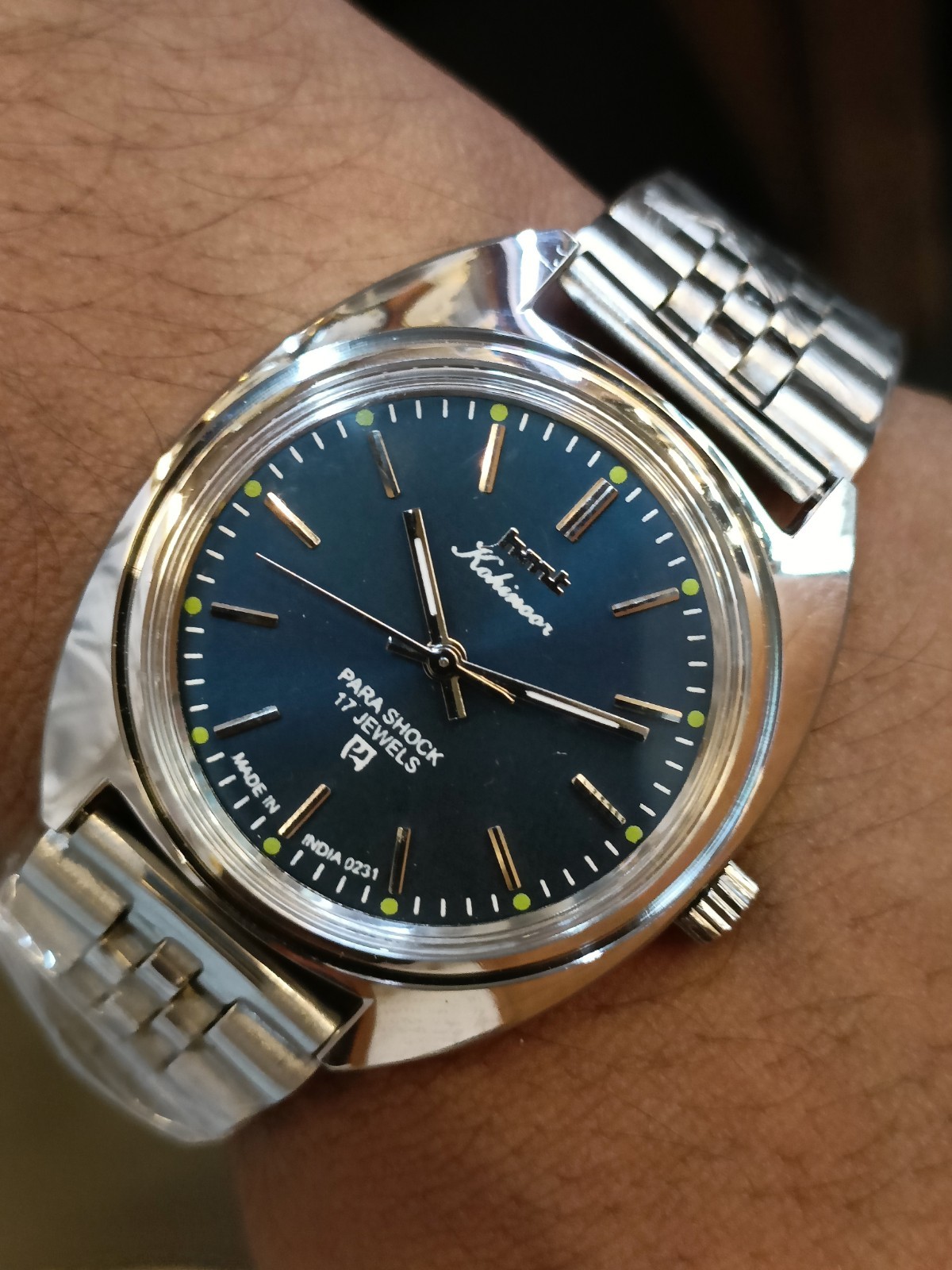 REFURBISHED HMT KOHINOOR 17J WINDING BLUE DIAL 0231 INDIA MEN’S WORKING