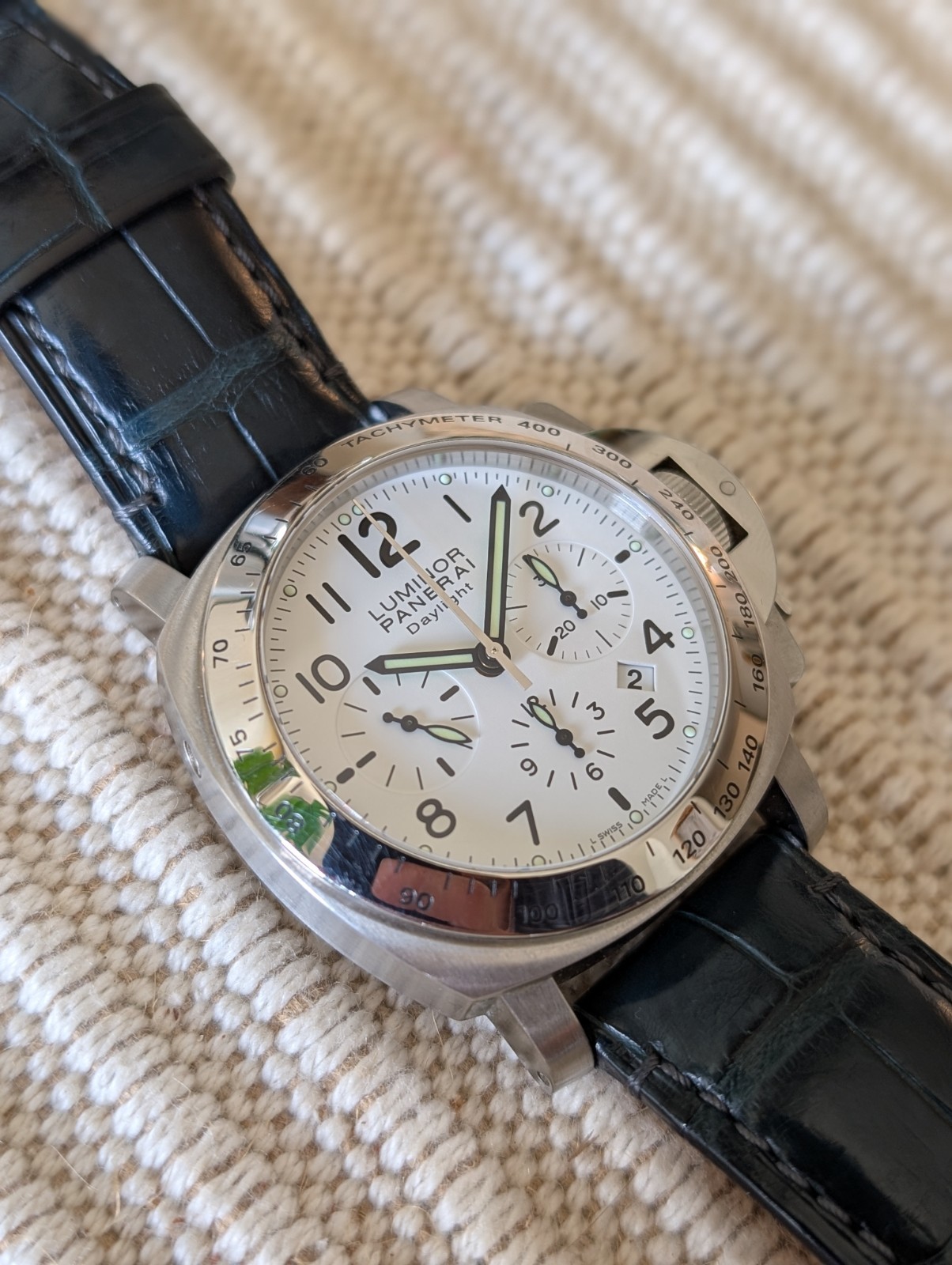 Panerai Luminor Daylight Chrono White Dial PAM00188 With Box & Papers