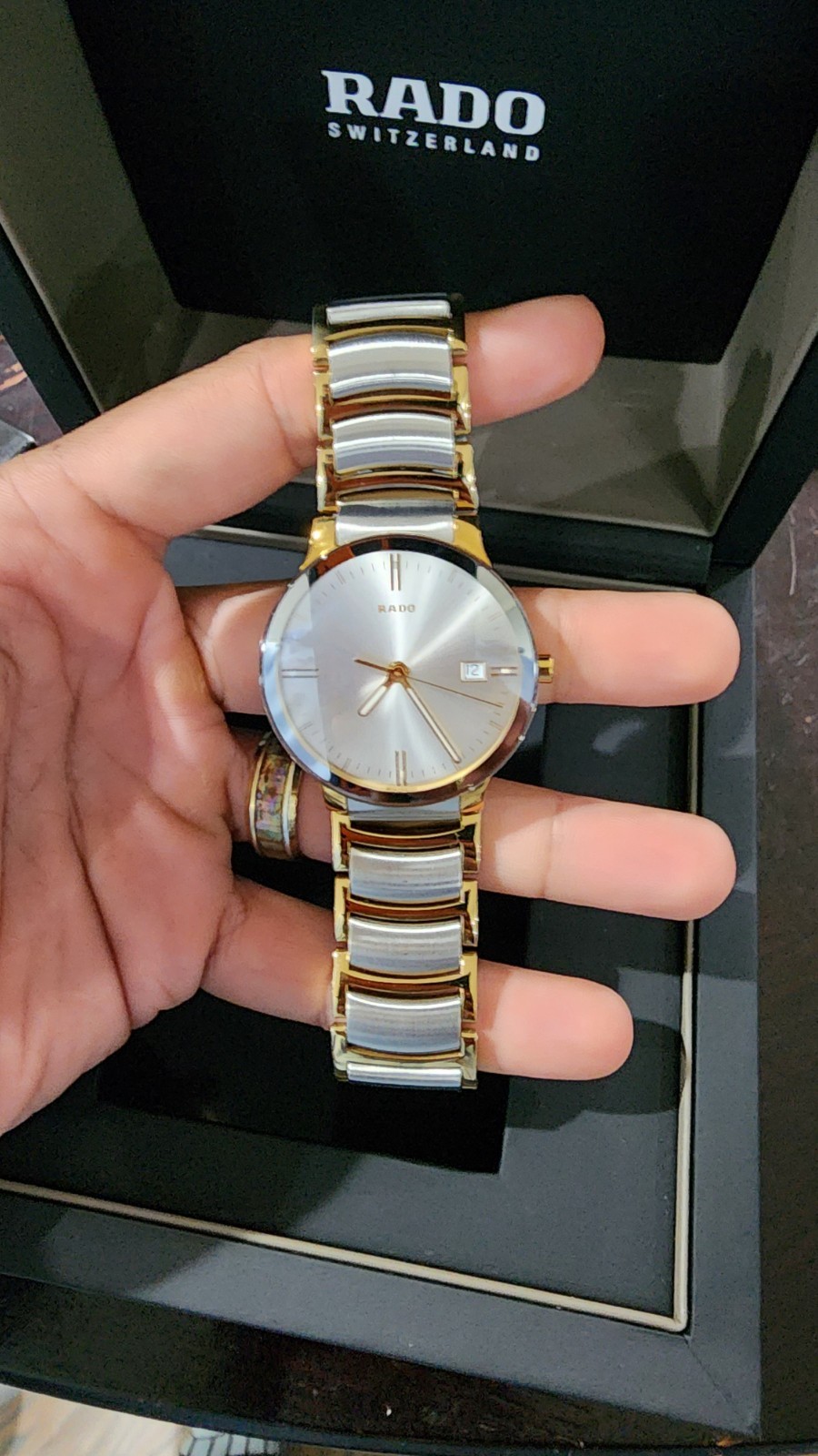 Authentic Rado Centrix R30931103 Quartz 38mm Two Tone Ceramic Watch Box Papers