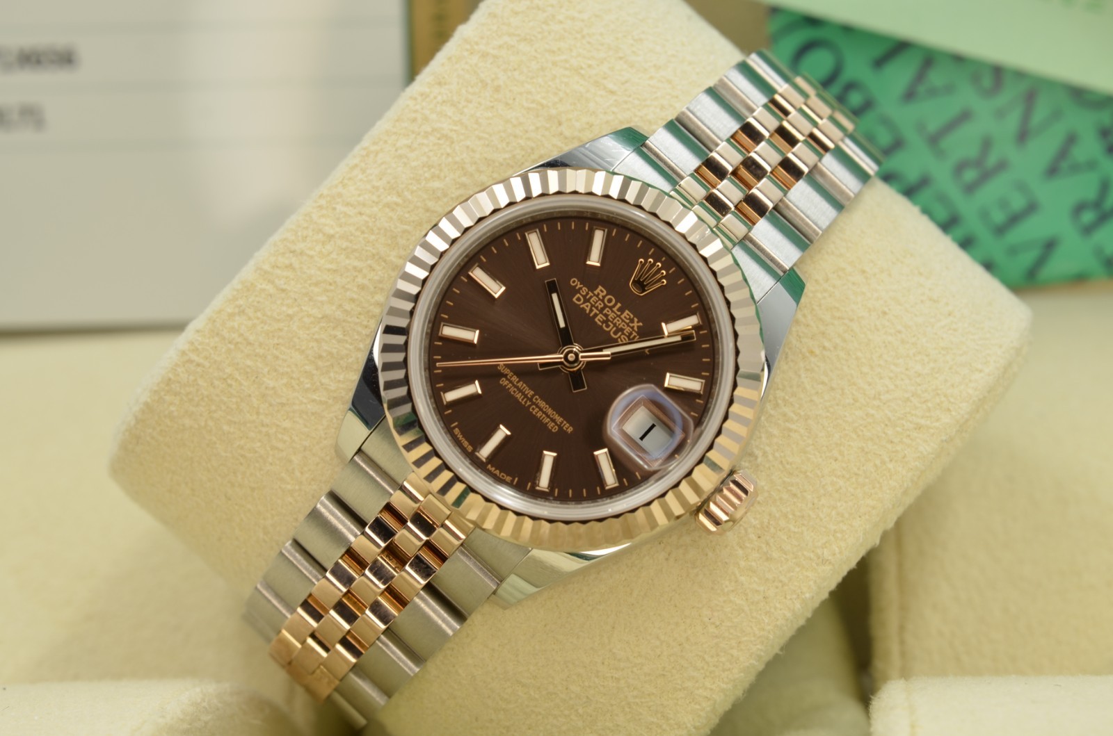 Rolex Lady-Datejust 28mm 279171 Chocolate Dial mint 2017 Box and Papers