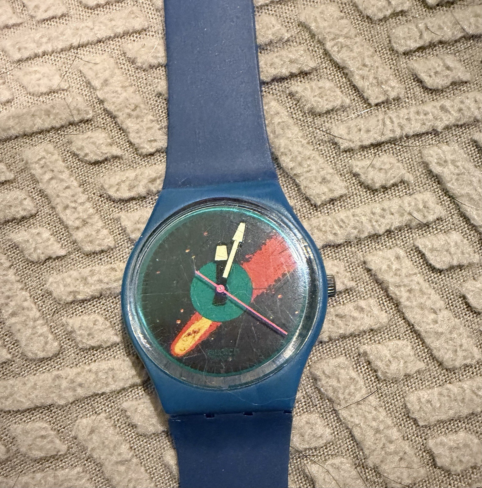 Halley’s Comet Swatch watch blue 34mm