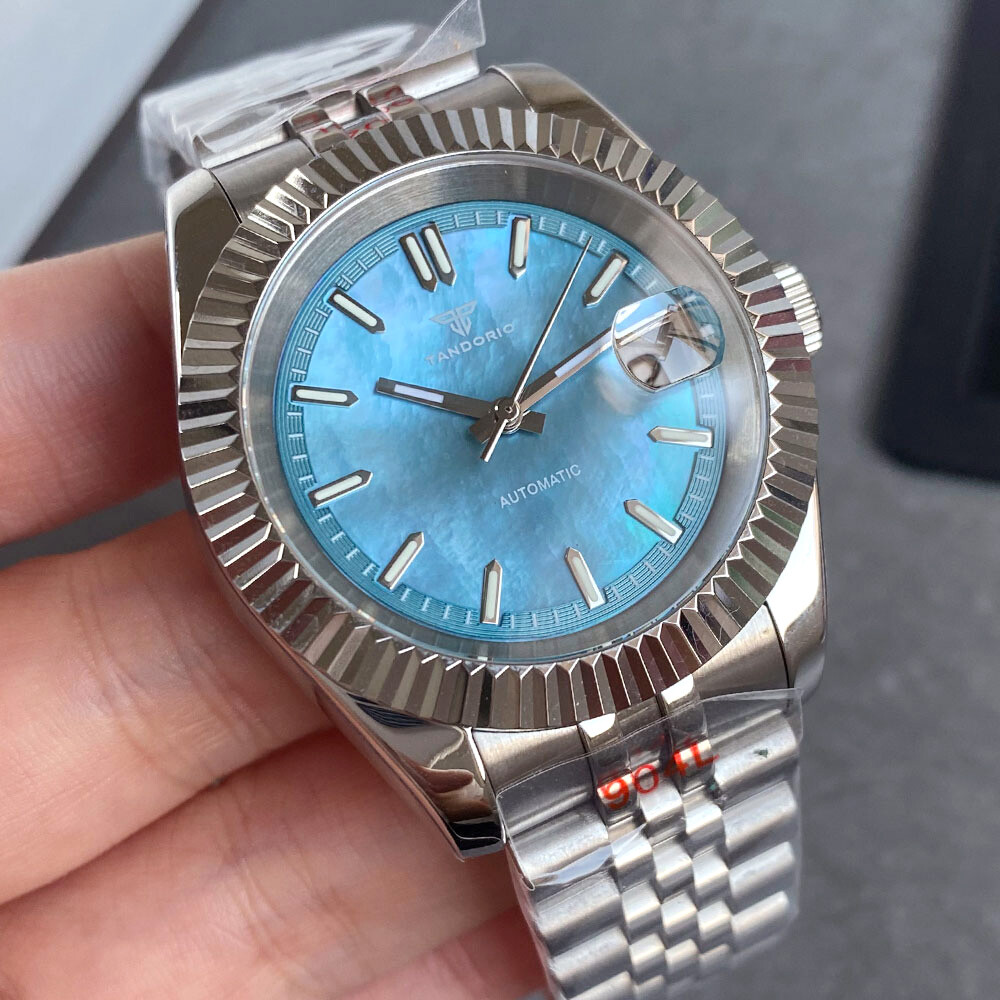 Tandorio 39mm Blue Lume Dial Sapphire 20ATM Waterproof NH35A Automatic Men Watch