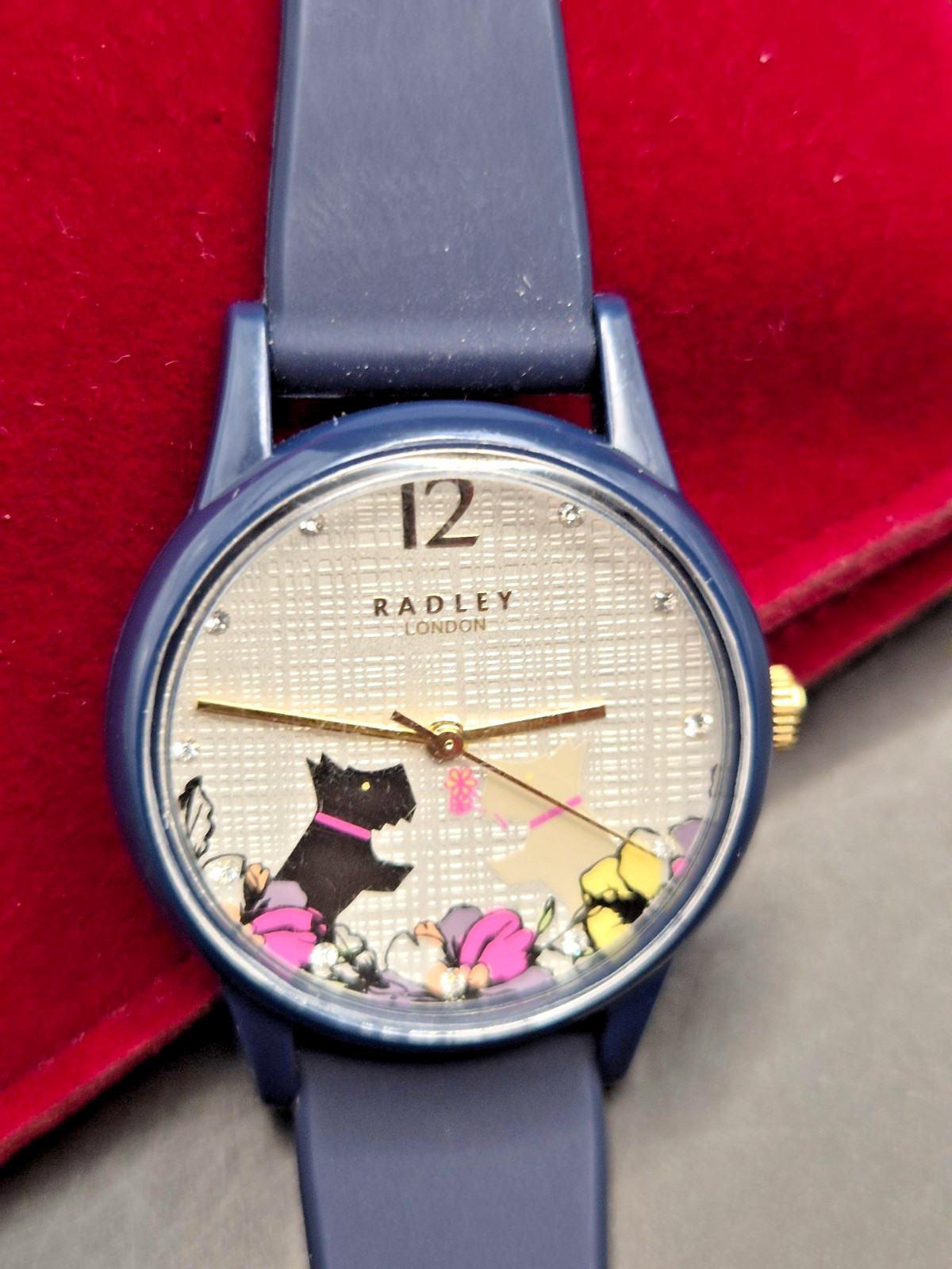 RADLEY LONDON Ladies Navy Blue Silicone/Rubber Strap Watch-VGC & Working