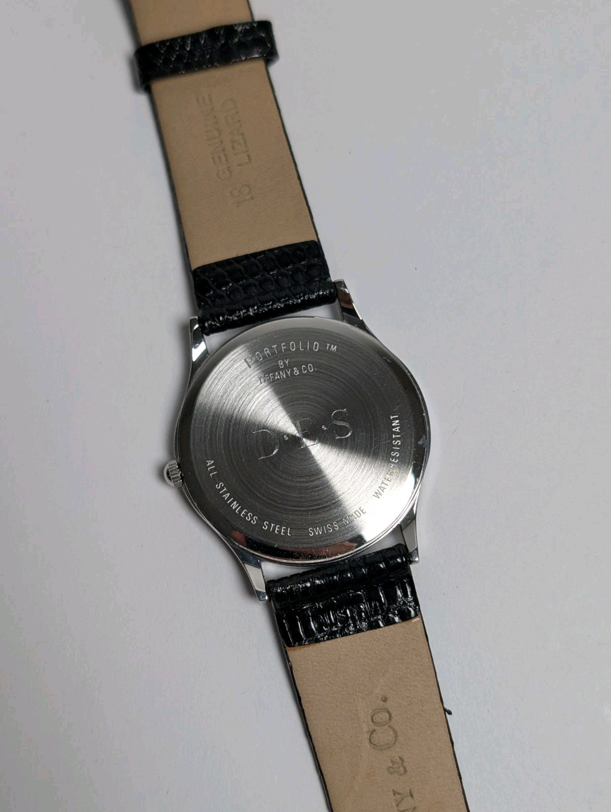 Vtg Tiffany & Co Portfolio Watch White Roman Dial Stainless Steel 33mm Swiss