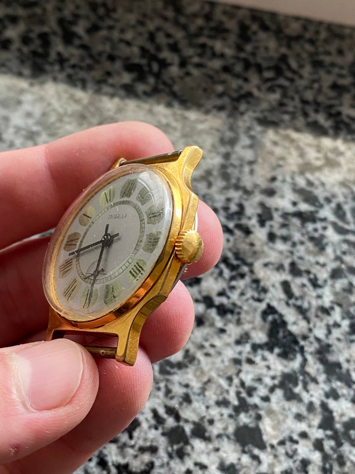 Pobeda Watch Vintage Soviet mechanical USSR Wristwach Rare Gold Plated AU