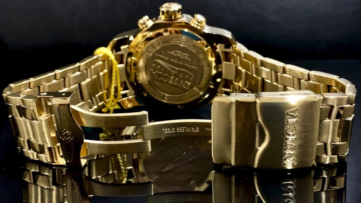 Invicta Pro Diver SCUBA Chronograph 18kt Gold Plated Men’s Watch, Gold 0073