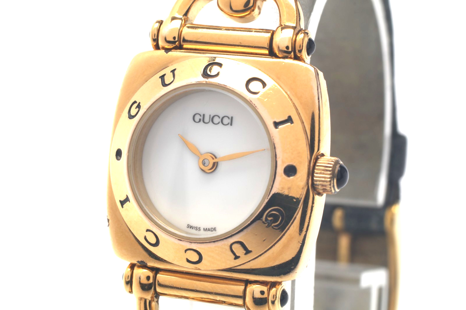 [ w/Box] GUCCI 6300L White Dial Gold Quartz Women’s Watch Swiss made