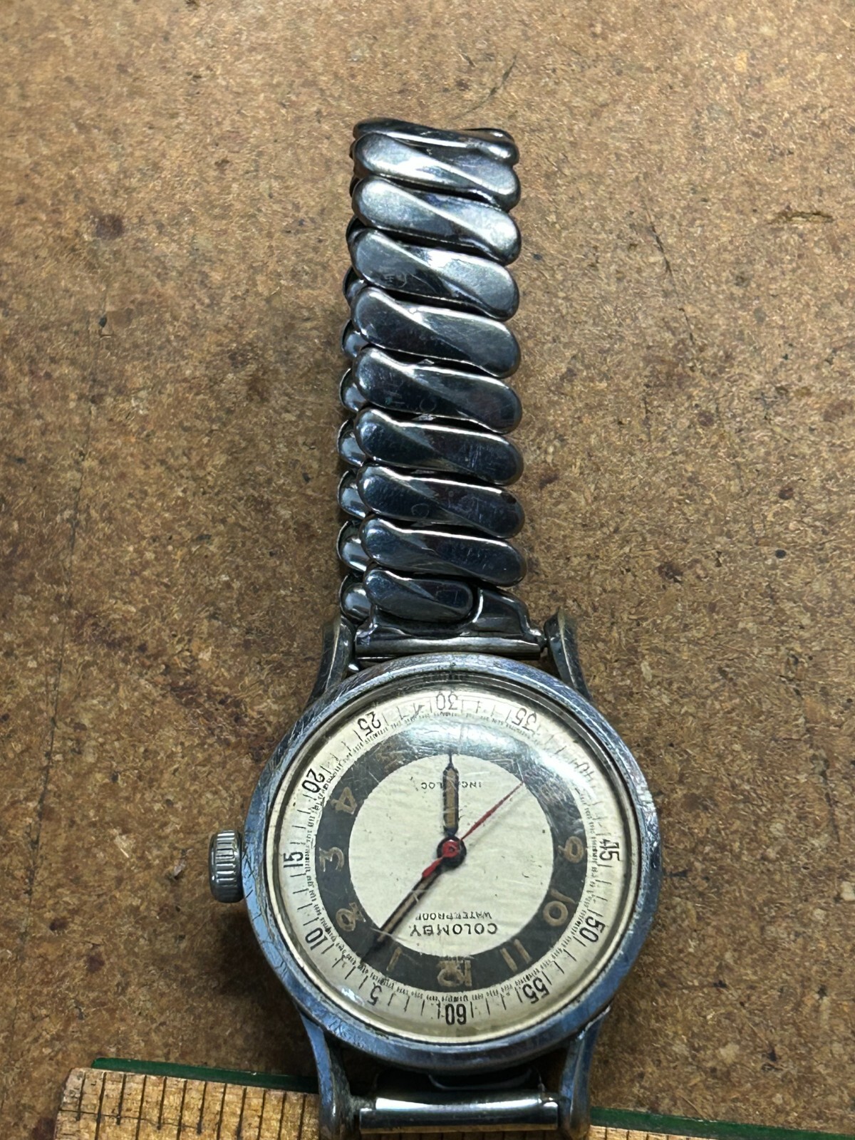 WWII era Navy Pilot Military WATCH Waterproof COLOMBY LIBAN Swiss WORKS GREAT