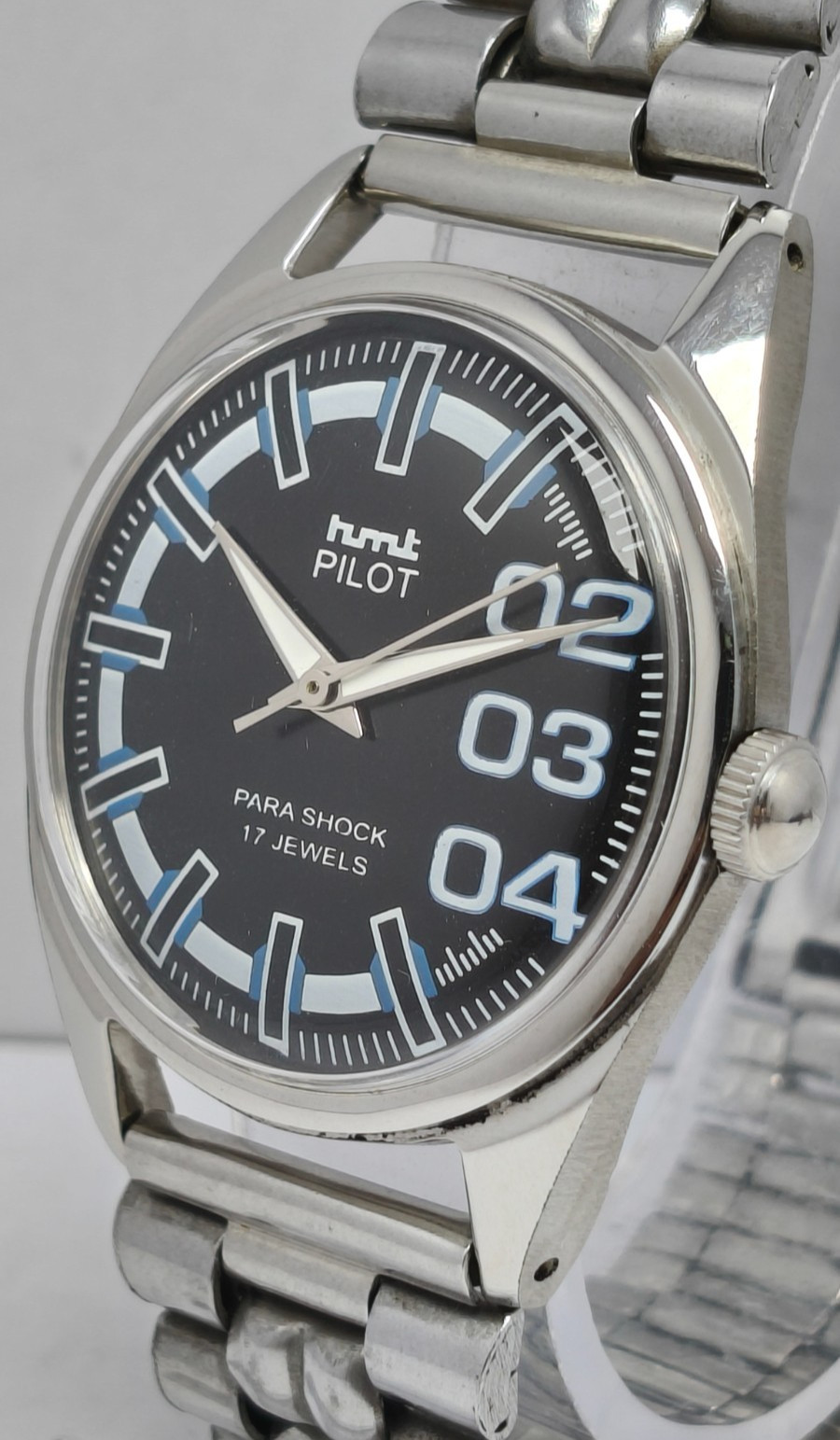 HMT Pilot 17 Jewels Hand Winding Wrist Watch For Men’s In Working Condition
