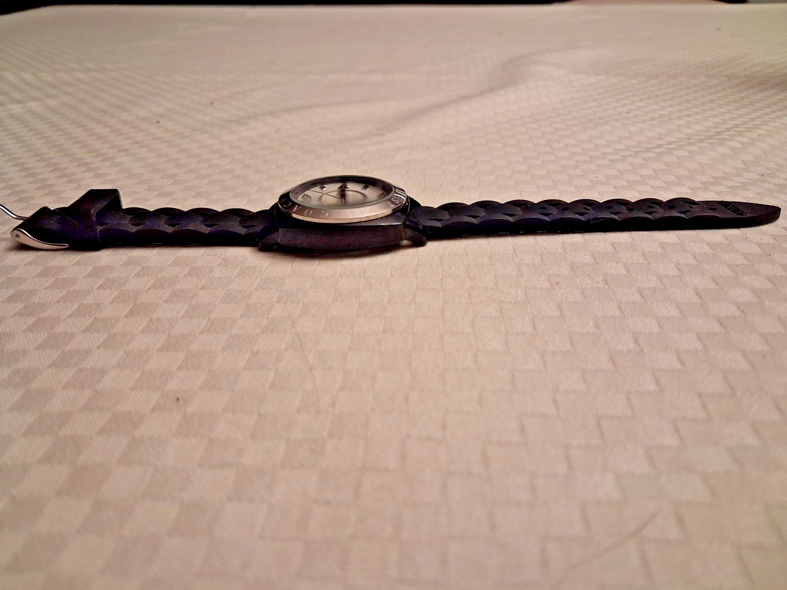 COACH CA.09.7 Ladies Boyfriend Watch Black and Silver Silicone Rubber Band