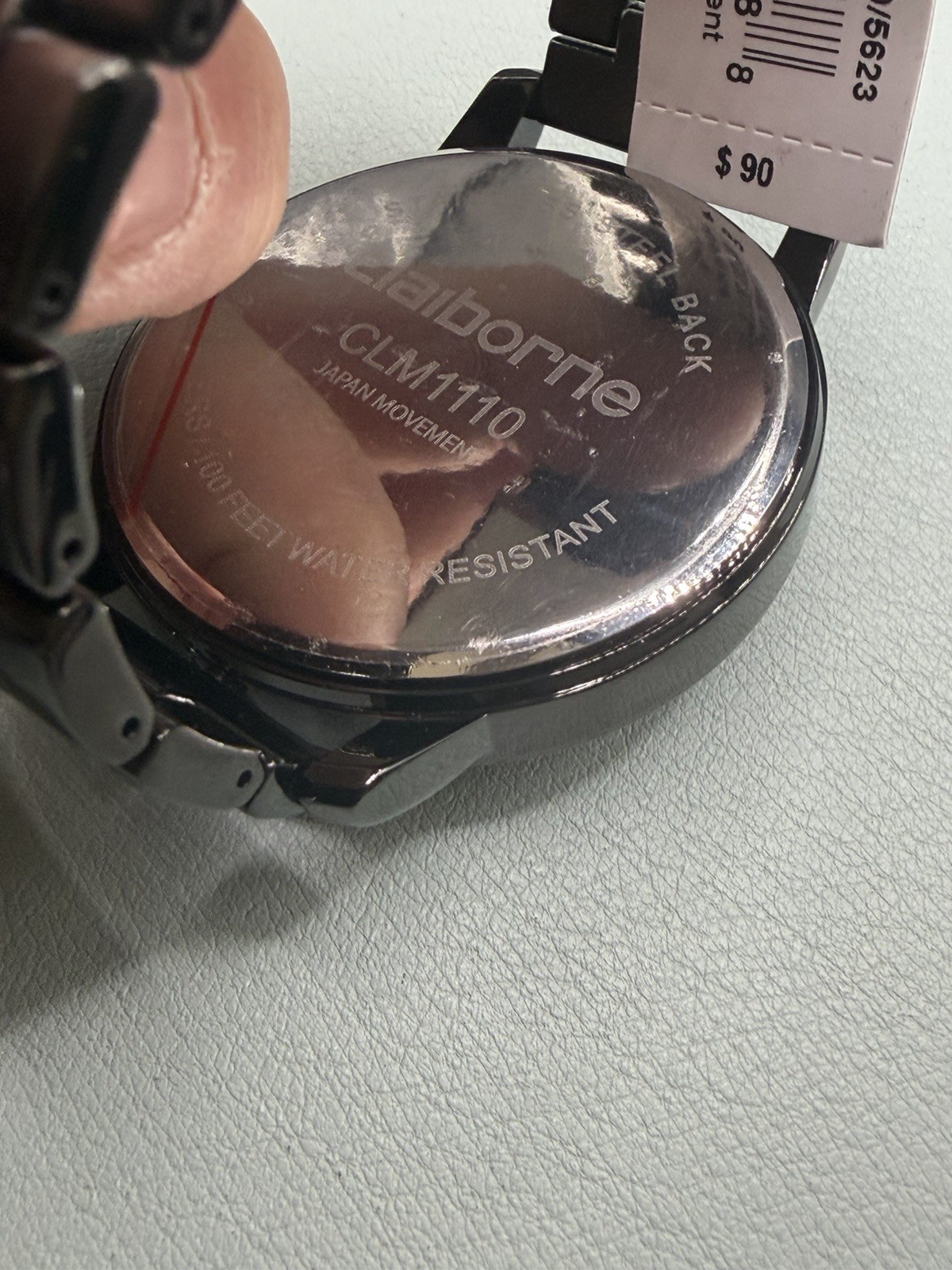 Men’s Liz Claiborne Triple Time Zone Watch, New Batteries, Gray/Black Dial 50 Mm