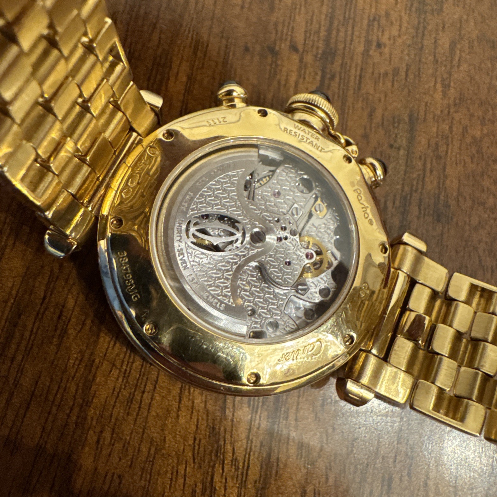 Cartier 18k Gold Pasha 38mm Chronograph Automatic W30140D1 box papers