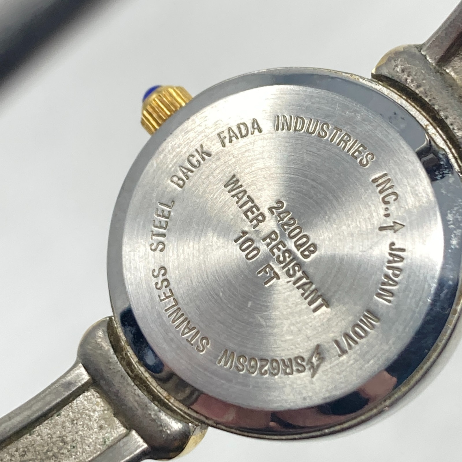 Vtg Gloria Vanderbilt Watch Women Silver Gold Tone MOP Cuff Brushed New Battery