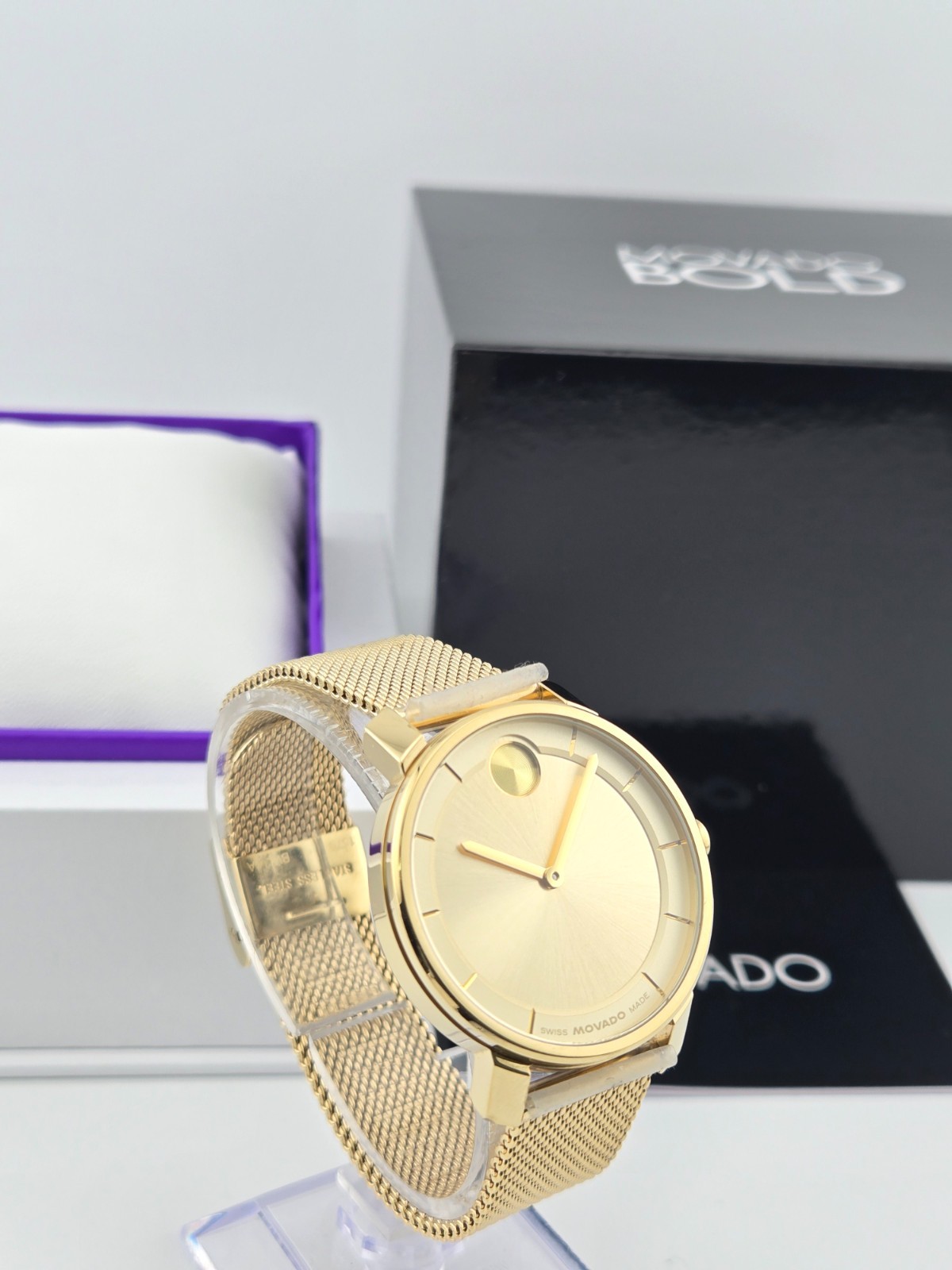 Movado Bold Access Women’s Gold Dial Gold Tone Watch – 3600921 ($695 MSRP)