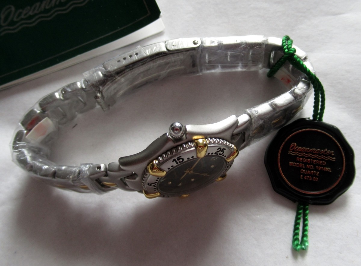 NEW Krug-Baumen OCEANMASTER 1914KL Vintage Quartz Watch Green Face Working