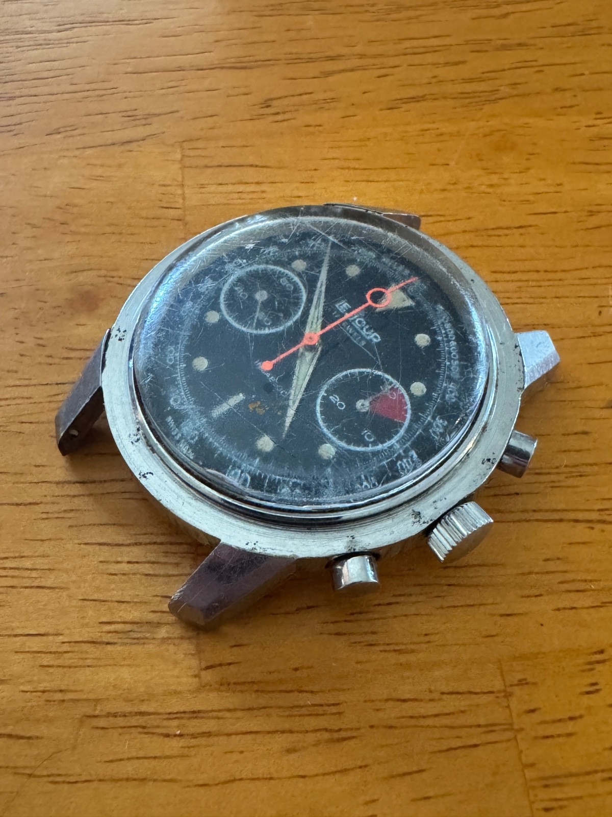 VINTAGE 1960s LE JOUR CHRONOGRAPH – VALJOUX 7733 – LOLLIPOP HAND – MISSING BEZEL