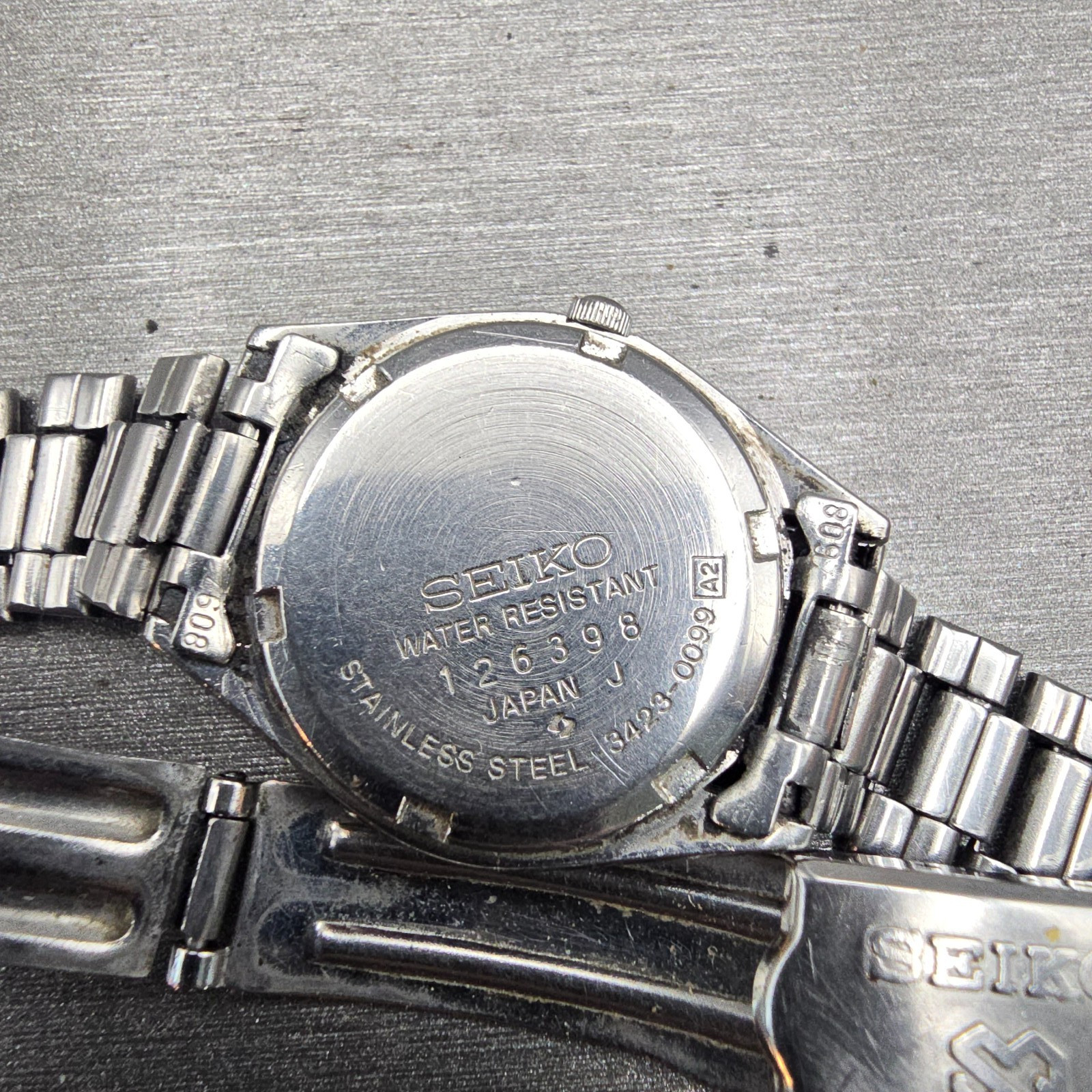Seiko SQ Watch Women 24mm Bronze Dial Silver Tone Daydate 3423-0099 New Battery