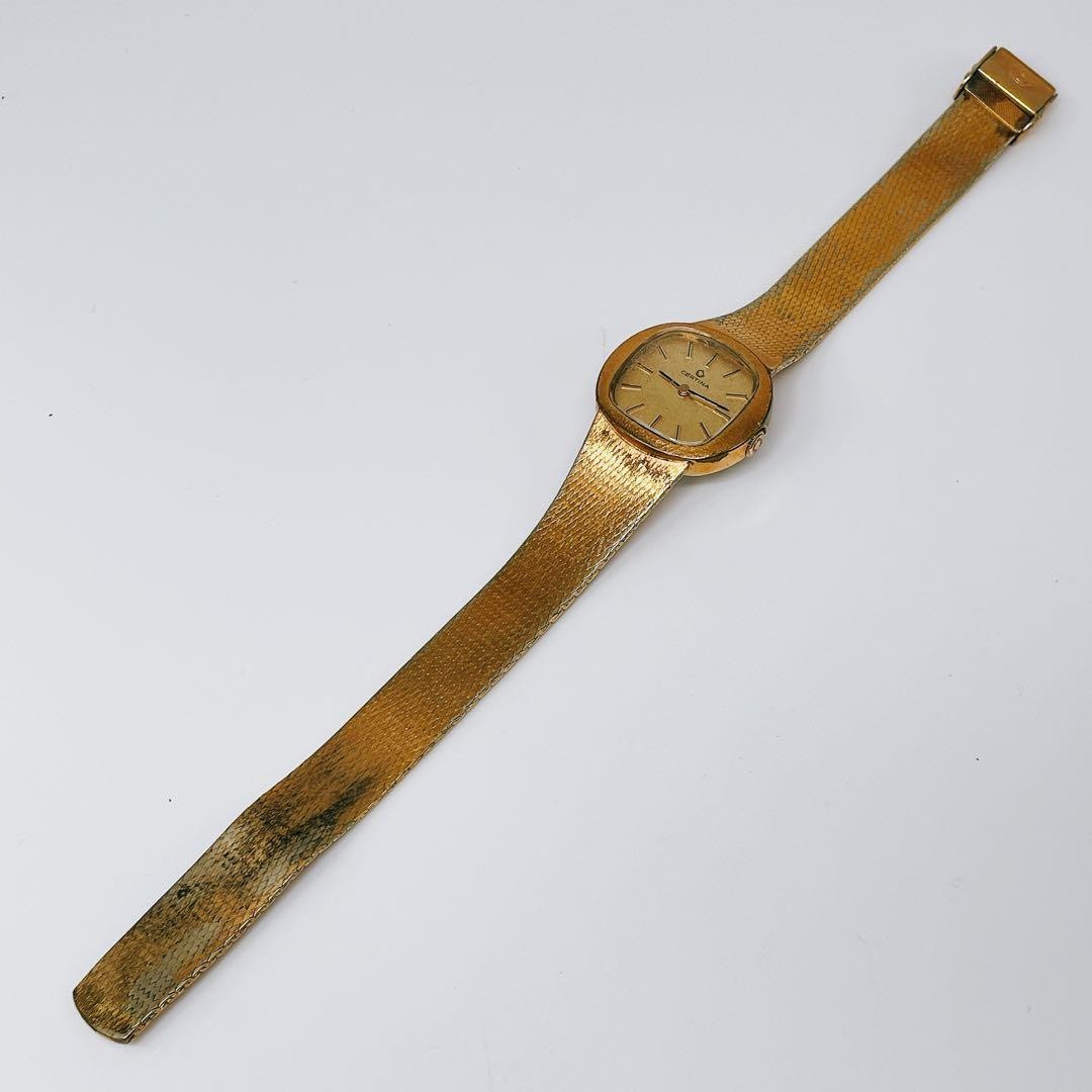 Certina vintage square manual wind gold ladies wristwatch Japan 071118