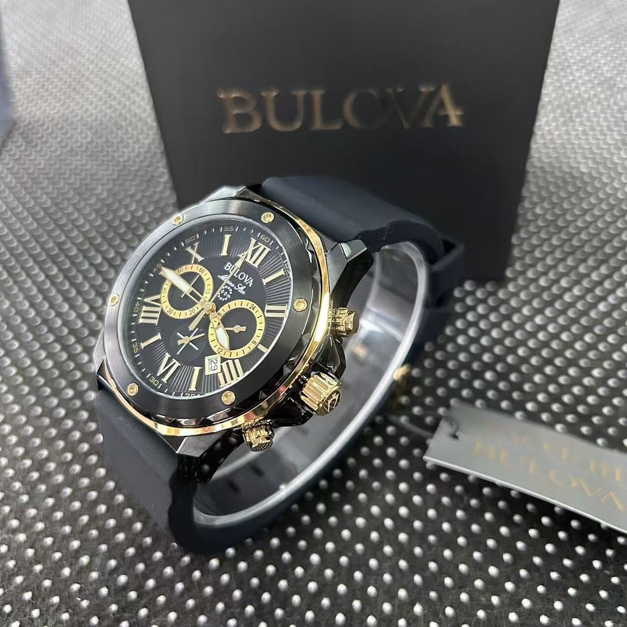 Bulova Marine Star 98B278 Men’s Quartz Chronograph Watch Black Dial 44MM 98B278