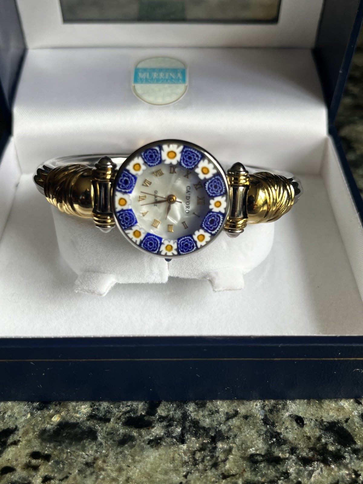 Antica Murrina Veneziana Ladies Millefiori Murano Glass Bangle Watch Boxed