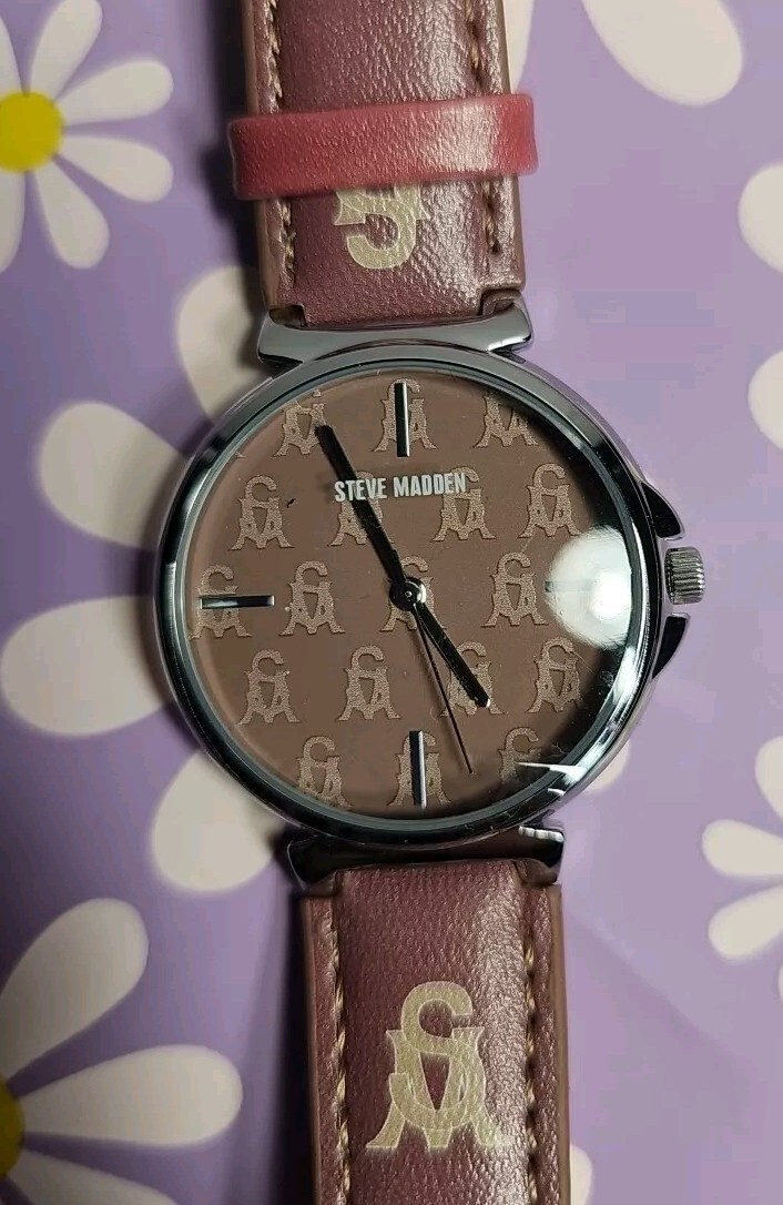 Steve Madden Women’s Dual Colored Dark Brown and Light Brown Watch NWB