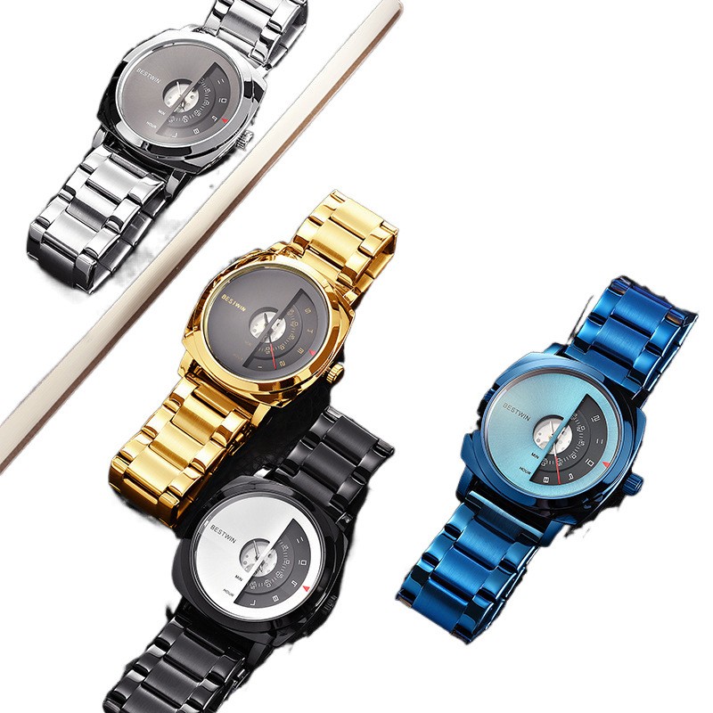 Luxury Analog Men’s Watch Alloy Case Waterproof Stylish Folding Clasp Gift
