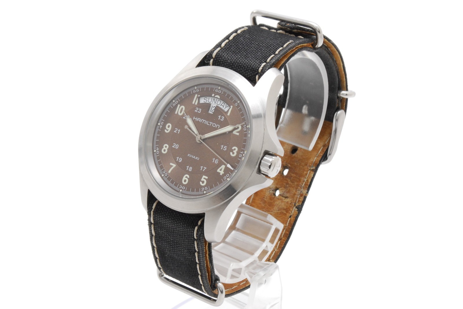Hamilton Khaki King H644510 Quartz Day Date Brown Dial Mens Watch Made in Swiss