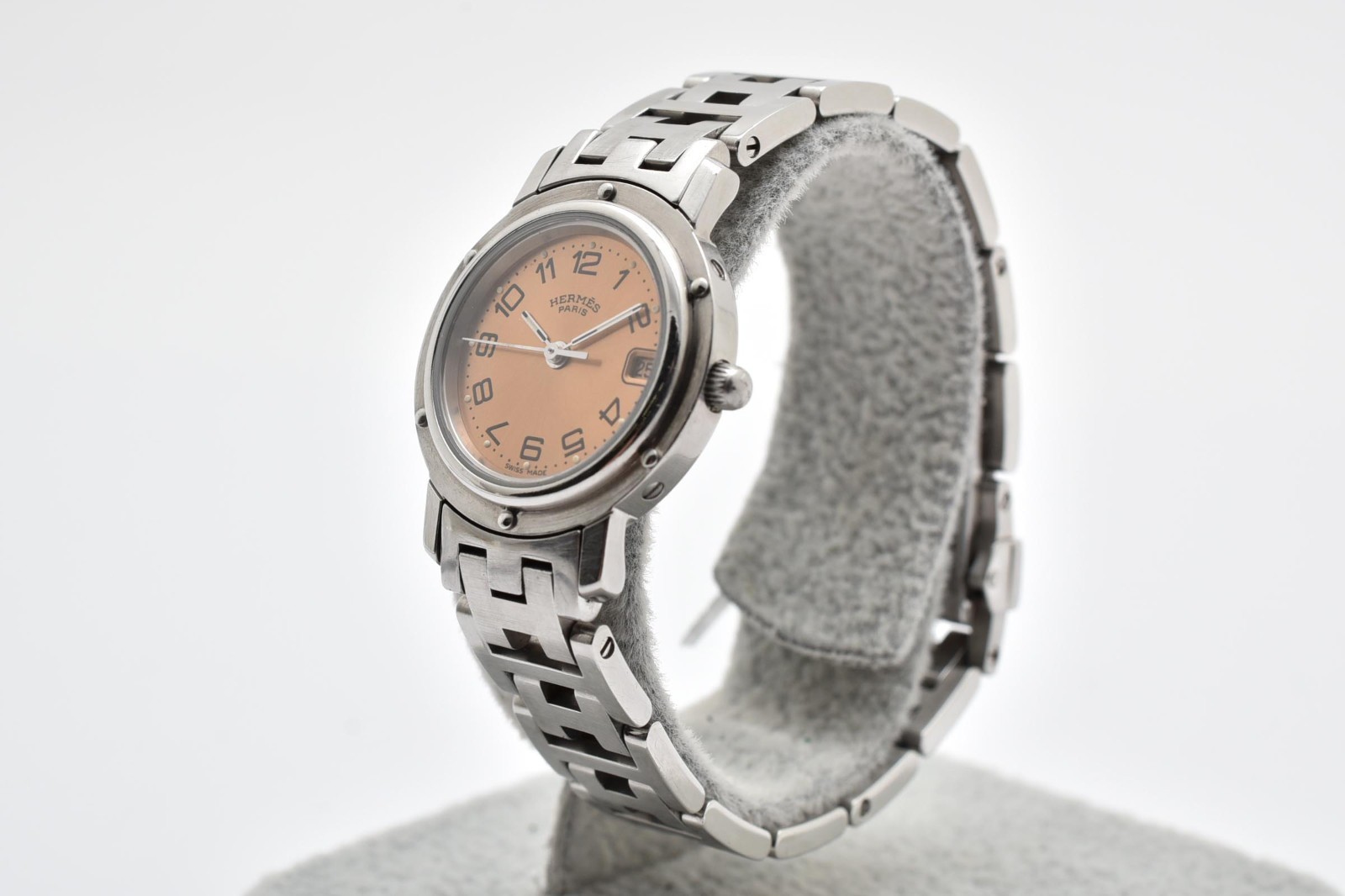 New Battery[Near MINT]Hermes Clipper CL4.210 24 mm Quartz Women’s From JAPAN