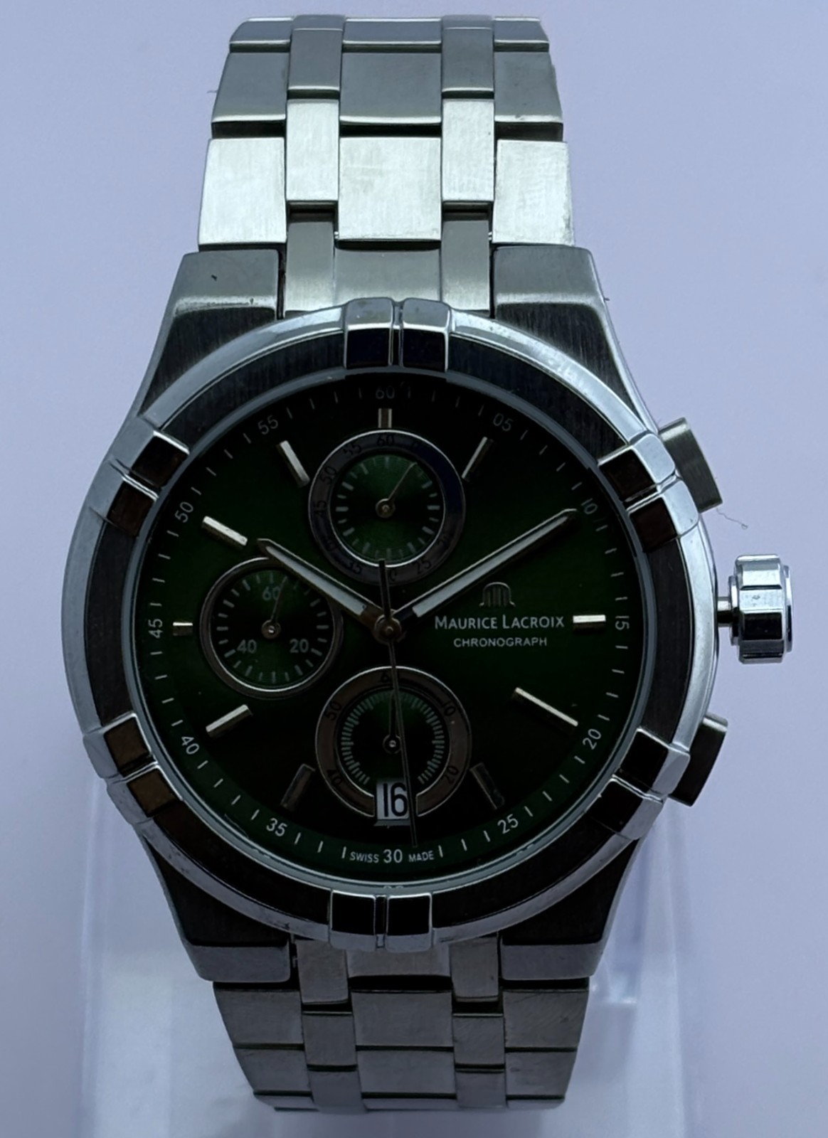 Refurbished Maurice Lacroix Aikon Chrono Quartz Green Dial Sub-Sec/Date Watch