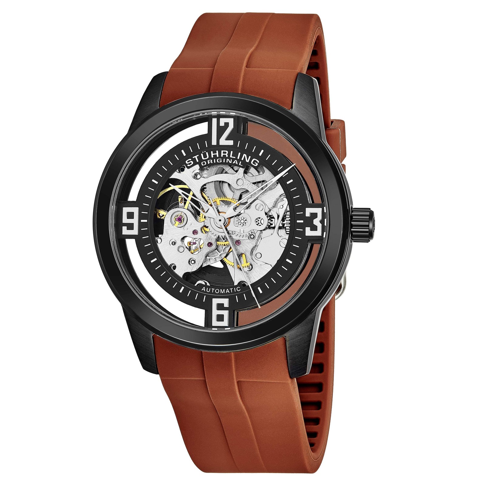 Legacy Brown/Black Rubber | Black Dial Wristwatch 877C.06