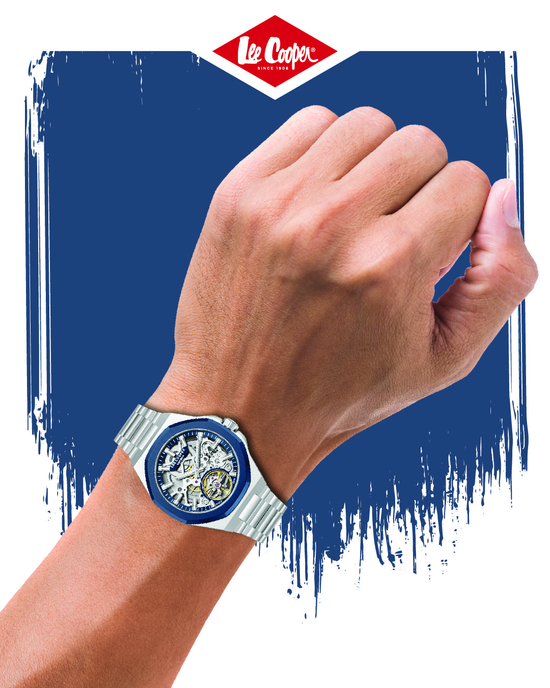 Lee Cooper Men’s Automatic Watch | Dark Blue Dial, Silver, 43mm, 50 m (5 ATM)