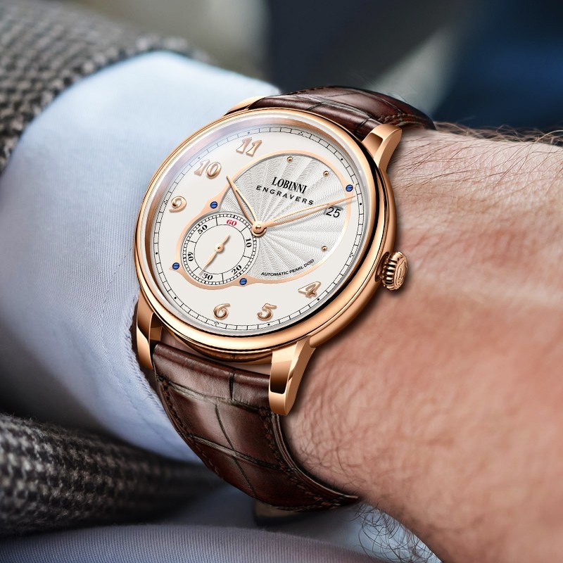 LOBINNI Men Automatic Watch 40mm Mechanical Wristwatch Hangzhou 5000 Micro Rotor