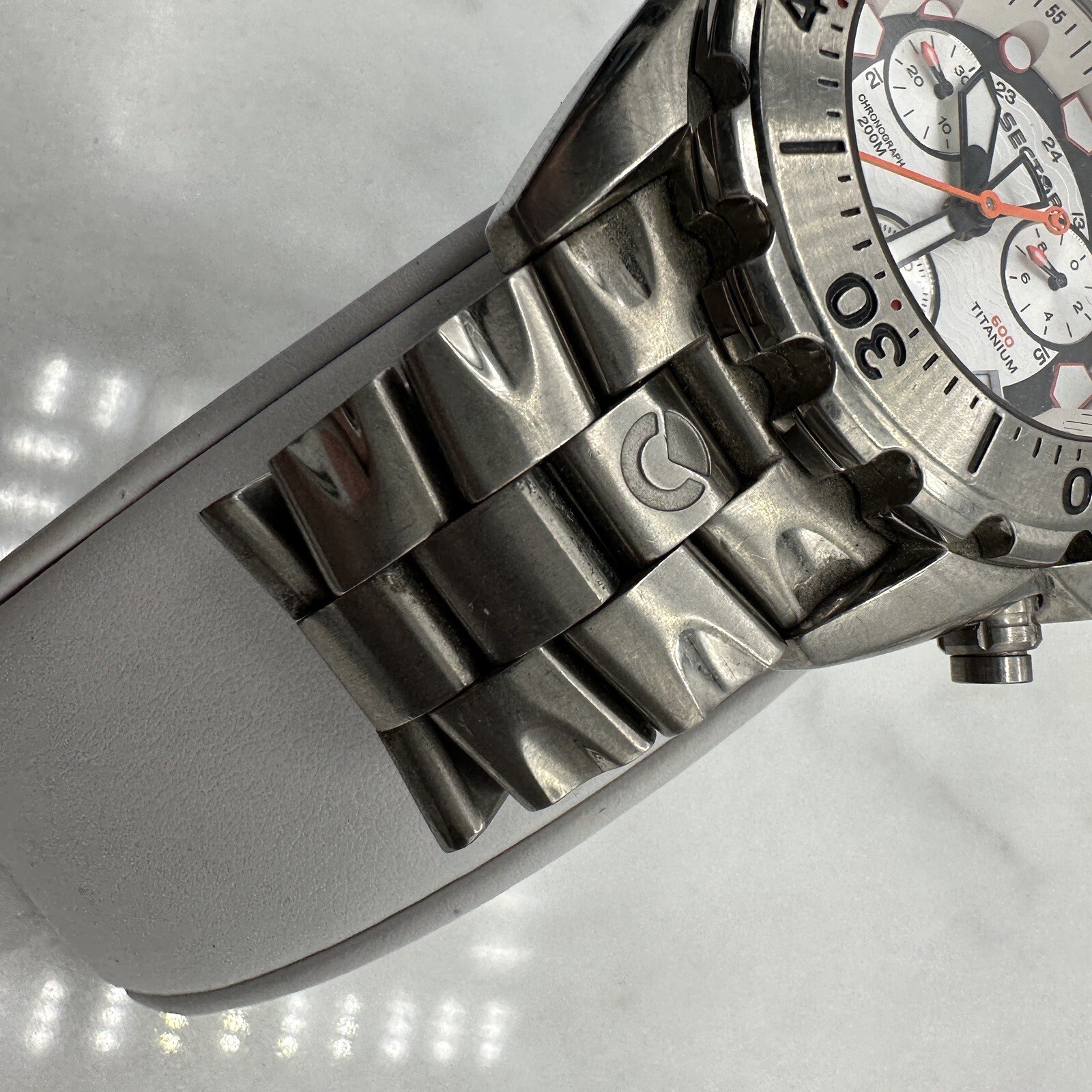 Sector Diver 600 G. Chronograph 200M Titanium 44mm, Wrist Sz. 6.5” Working, READ