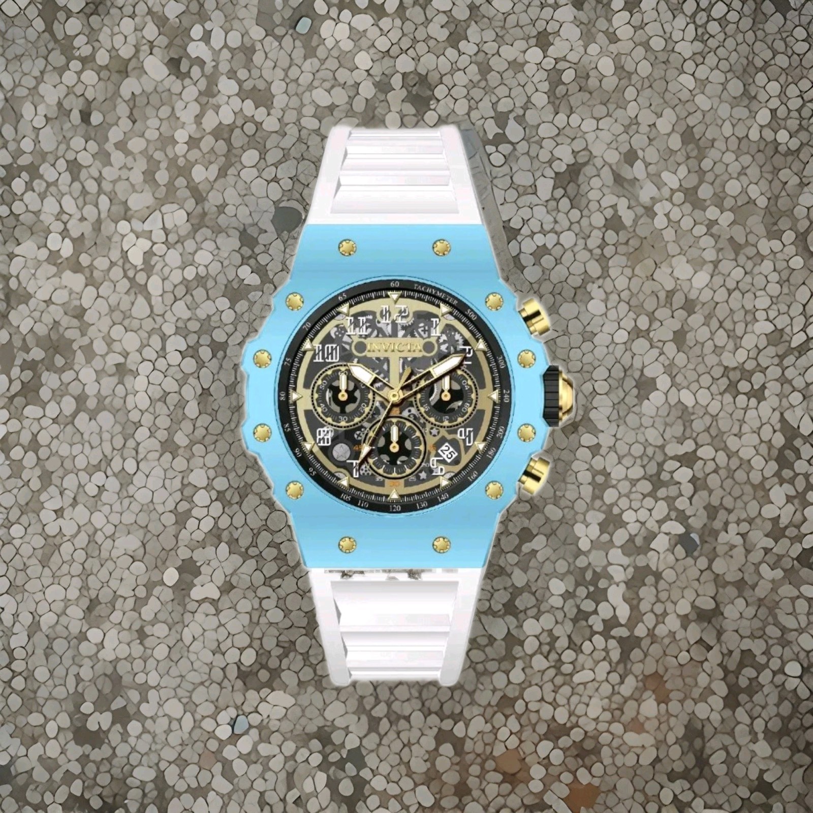 Invicta Racing Vaulthan 69652 Men’s 44mm Skeleton Dial White Watch